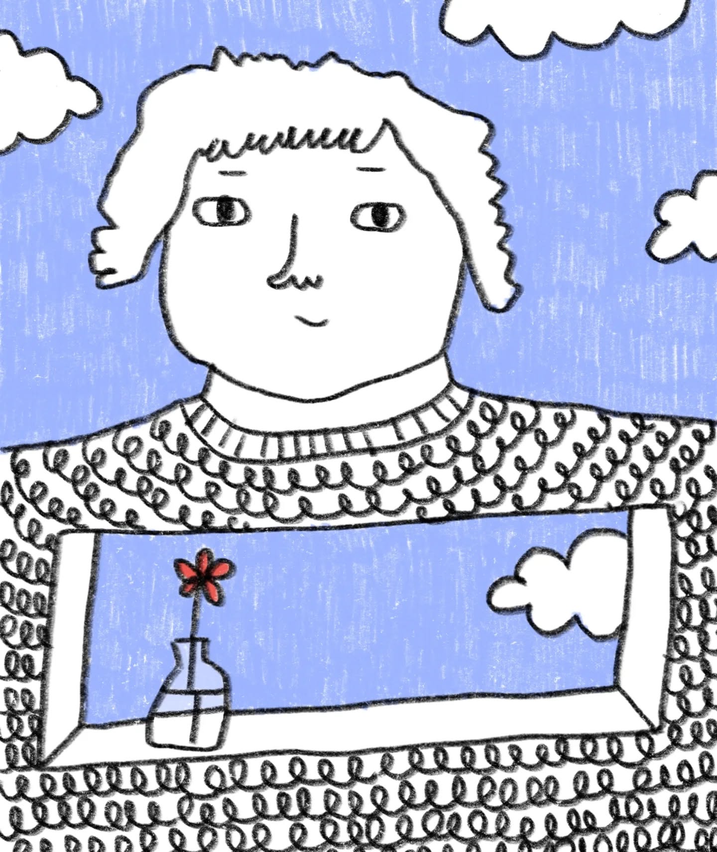 ich hab jetzt so einen instagram blocker auf dem handy und seitdem zeichne ich manchmal einfach so irgendwas, who knew dass das geht! 🌷☁️